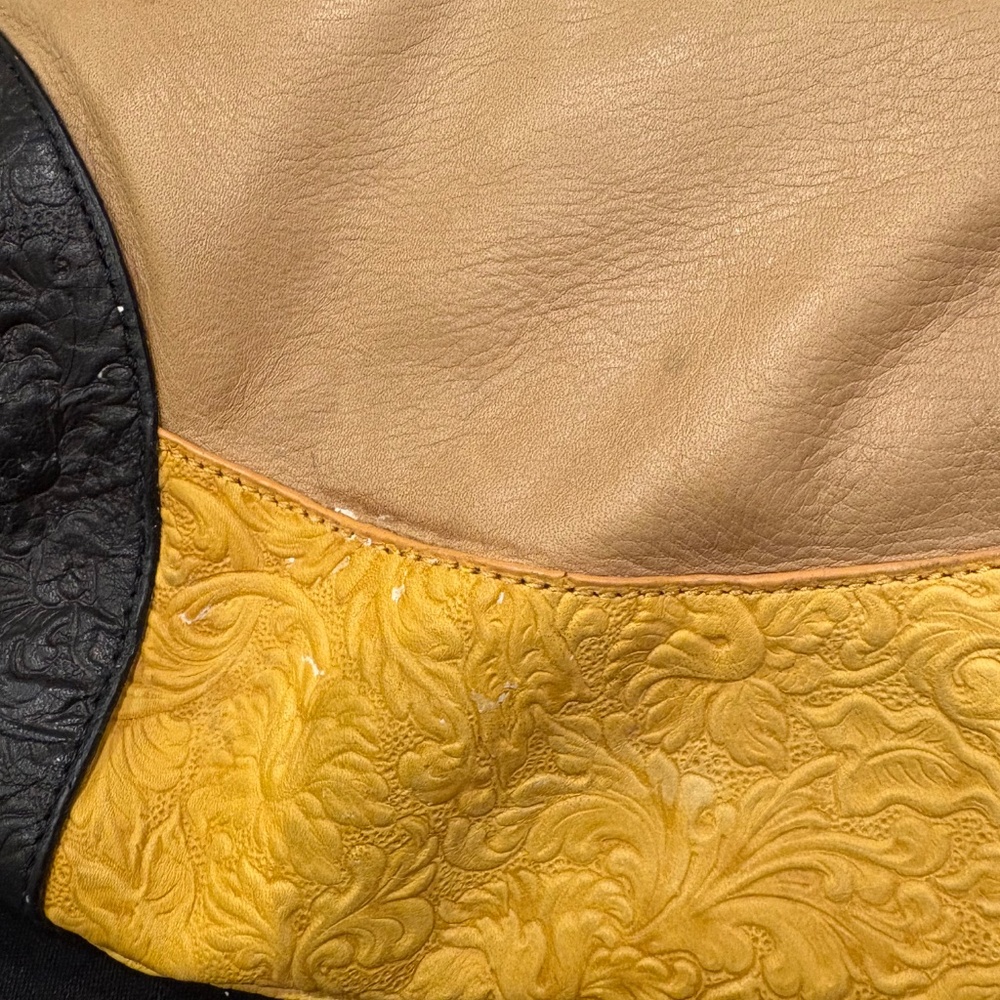 Chi By Carlos Falchi Patchwork Embossed Leather H… - image 4